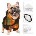 thumbnail image 3 of Fotbe Orange Pumpkin Print Small Dog Sweater Hoodies Pet Grey Hooded Soft Fleece Sweatshirts with Pocket Fall Winter Puppy Cat Sweaters Warm Clothes-Medium, 3 of 7
