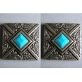 thumbnail image 3 of 32 Hilason 1.25" Antique Silver Turquoise Square Concho Saddle Headstall, 3 of 4