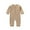 Beige, variant on Newborn Infant Unisex Baby Boy Girl Waffle Knit Button Solid Romper Bodysuit One Piece Jumpsuit Outfits
