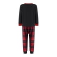 thumbnail image 5 of Family Christmas Pajamas Matching Sets Christmas Tree Crew Neck Long Sleeve Tops and Xmas Plaid Print Pants Holiday Sleepwear Soft Pjs Fall Loungewear for Men,3XL, 5 of 6
