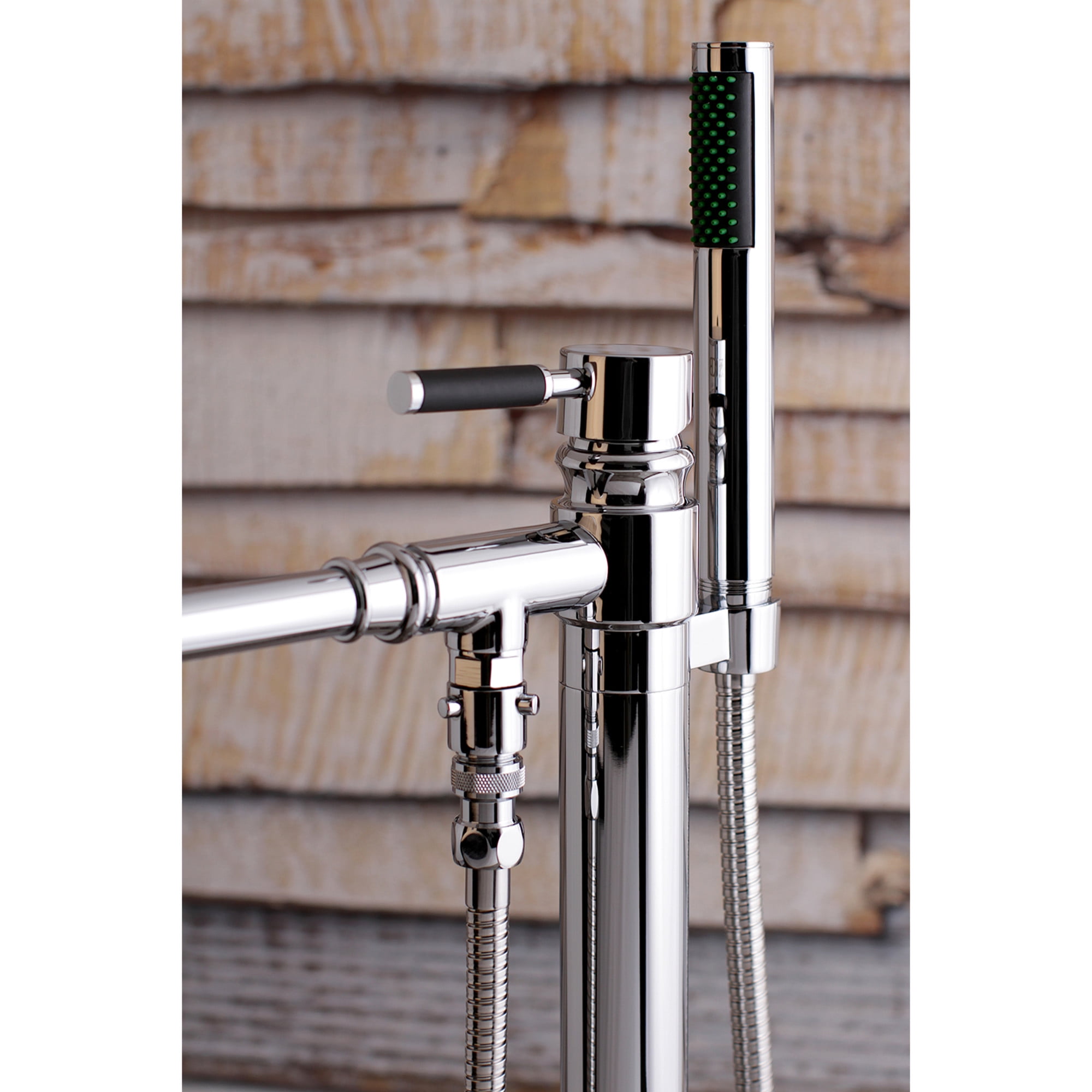 Kingston Brass KS7031DKL Kaiser Freestanding Tub Faucet with Hand Shower, Polished Chrome