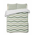 thumbnail image 2 of Quilts Twin XL Size, Sage Green Soft Comforter Bedding Set for Bed, Abstract Geometric Ocean Wave Stripe Lightweight Quilted Bedspread with Pillow Cover(2 Pieces) for All Season, 68x98 Inch, 2 of 6