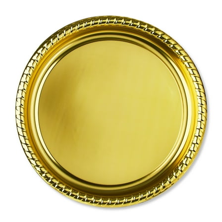 Gold Round Plastic Serving Platter, 16", by Way To Celebrate