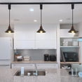 thumbnail image 4 of FSLiving Adjustable Height J-Type Track Pendangt Light with E26 Walnut Base & Black Metal Shade 7",Vintage Lamp for Home Kitchen Farmhouse,Customizable - 1 Light, 4 of 8