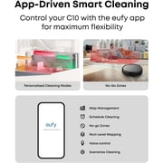 eufy C10 Robot Vacuum Self Emptying, 8 Weeks Hands Free, Advanced Smart Mapping with LiDAR Navigation, Edge Expansion Brush for Pet Hair, Carpet Detection