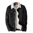 thumbnail image 2 of Chaqueta de invierno y otoño para hombre, de mezclilla con forro polar grueso, chaqueta vaquera de invierno, abrigo, chaqueta de terciopelo con solapa, parkas de piel para hombre., 2 of 4