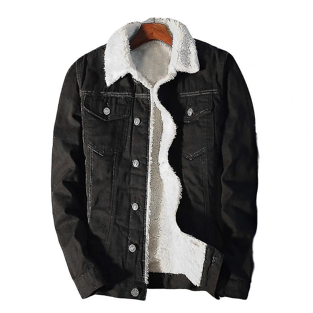 Jean jacket for men with fur hot sale
