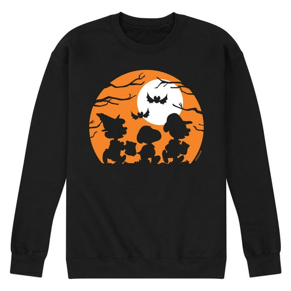 Peanuts - Trick Or Treat Silhouettes - Men's Crew Neck Fleece Pullover