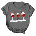 thumbnail image 2 of Gibobby Camisa navideña mujer Navidad Copa de de nieve Impresión O Cuello Manga corta Camiseta suelta Blusa Tops(Gris,G), 2 of 4