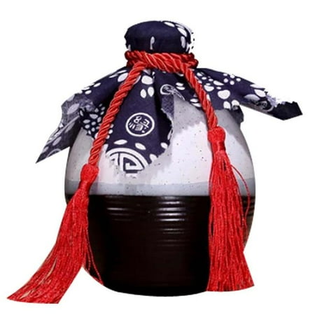 

Panda Superstore PS-HOM367144011-SUE02931 16 oz Ceramic Empty Bottle Retro Chinese Small Flagon with Cloth Cover Wine Jar White
