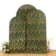 thumbnail image 2 of Efavormart Set of 3 Hunter Emerald Green Wave Mesh Chiara Backdrop Stand Covers With Gold Embroidered Sequins, Fitted Covers For Round Top Wedding Arches - 5ft,6ft,7ft, 2 of 5