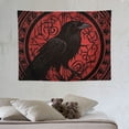 thumbnail image 4 of ONETECH Viking Tapestry, Norse Viking Raven Crow Meditation Runes Wall Ancient Art Red Tapestry Wall Hanging, Viking Greek Mythology Aesthetic Gothic Tapestry for Bedroom Living Room Dorm Poster,, 4 of 7