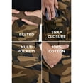 thumbnail image 6 of RAW X Mens Belted 12.5" Inseam Knee Length Cargo Shorts, Brown Camo, 40, 6 of 7