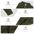 thumbnail image 7 of USNSM Mens Henley Long Sleeve Shirts Cotton Pocket Button T Shirts Casual Lightweight Plain Tops Fall Basic Tee Green XXXL, 7 of 7
