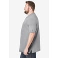 thumbnail image 3 of KingSize Men's Big & Tall Shrink-Less Lightweight Henley T-Shirt - 6XL, Heather Grey, 3 of 4