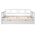thumbnail image 6 of Full Size Daybed,Daybed Frame with Trundle,Bed Sofa with Headboard for Living Room Guest Room Bedroom，White, 6 of 7