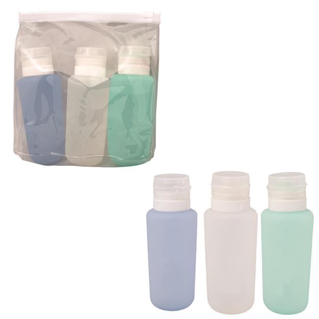 Debco TG8835 Air Silicone Travel Bottles Blue Green / Clear bottles