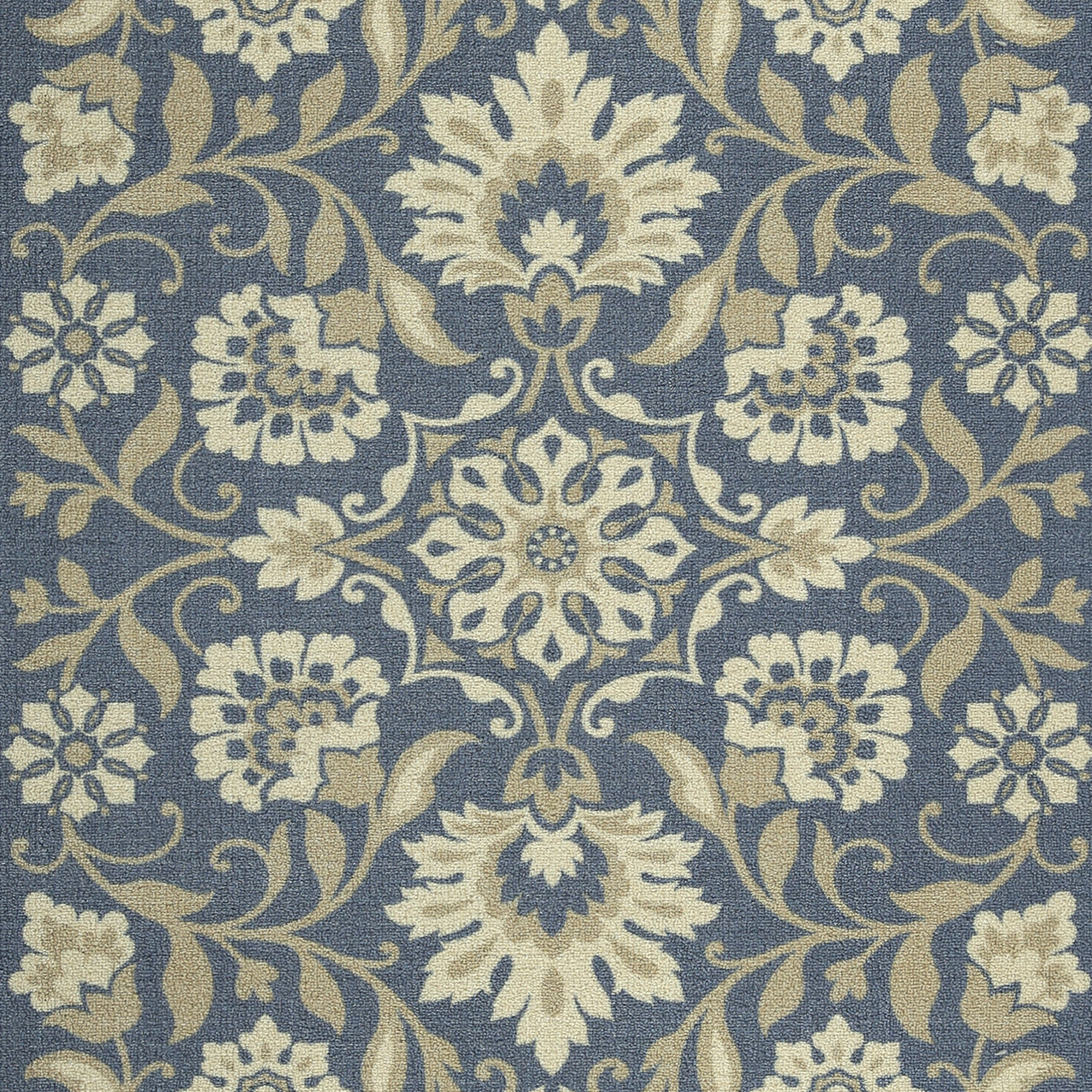 Maples Rugs Florence Traditional Swirl Blue Washable Entryway Area Rug, 2'6 x 3'10