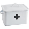 thumbnail image 1 of Creative Co-Op DA7188 Enameled First Aid Box with Lid & Black Cross on Front, 1 of 6