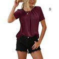 thumbnail image 4 of Camiseta holgada de manga corta Sonducket para mujer Vino rojo S, 4 of 6