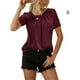thumbnail image 5 of Camiseta suelta de mujer Minnieouse Diseño simple color Vino rojo S, 5 of 6