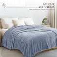thumbnail image 4 of Exclusivo Mezcla King Size Flannel Fleece Blanket, Super Soft Velvet Plush Bed Blanket, 90x104 Inches, Stone Blue, 4 of 8