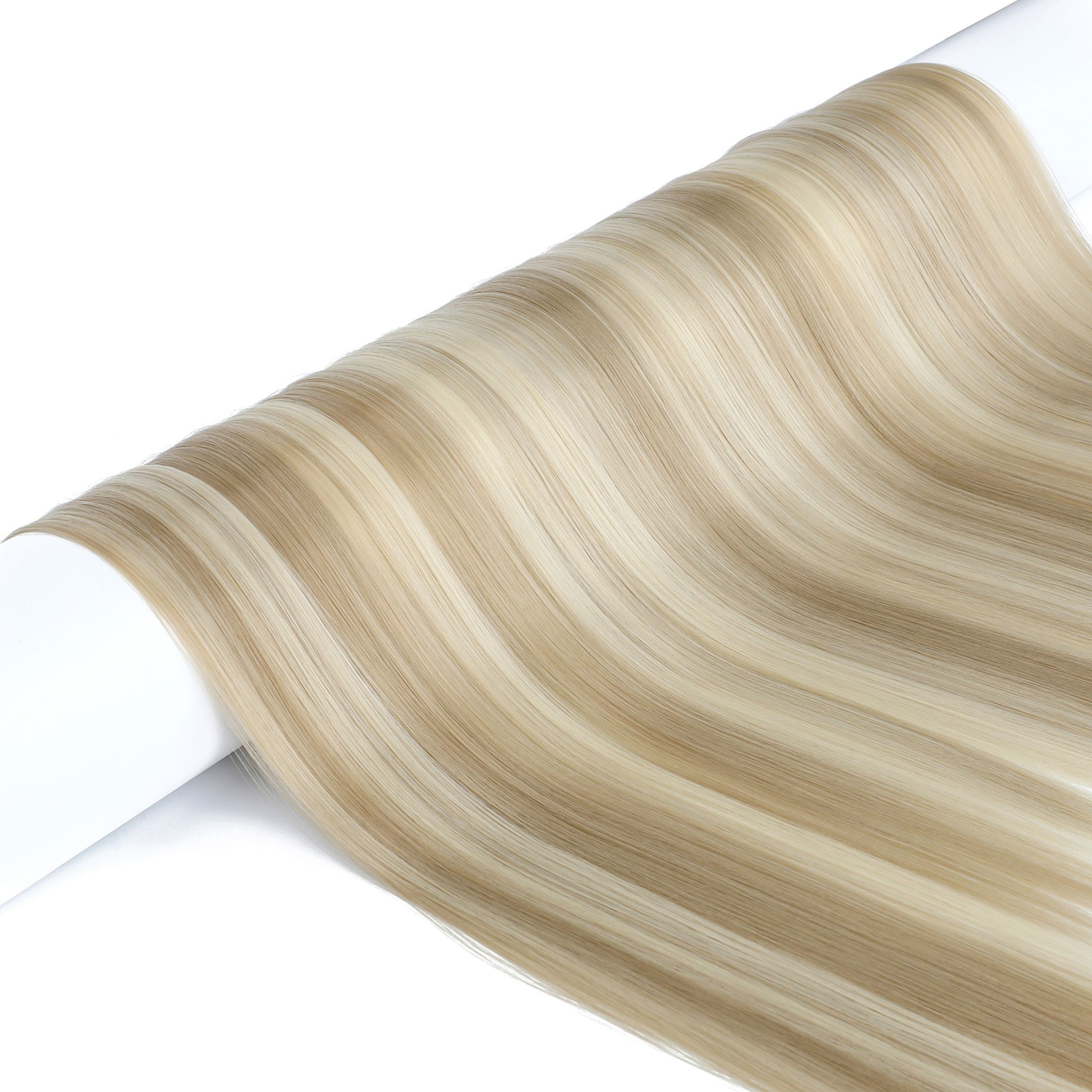 Qlenkay Clip in Hair Extensions Synthetic Hair 7 pcs Double Weft Long Wavy Straight Hair Extension for Women