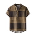 thumbnail image 5 of Lars Amadeus Men's Linen Henley Short Sleeve Button Down Shirts, 5 of 6