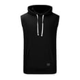 thumbnail image 4 of QATAINLAV Sleeveless Hoodies for Men Workout Hooded Tank Tops Solid Color Muscle Cut Off T-Shirts with Pocket, Black, XL, 4 of 6