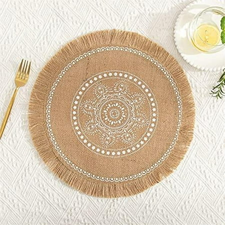

QING SUN 4PCS Placemats Home Round Non-Slip Placemats Heat-Resistant Anti-Fouling And Washable For Heat Insulation Kitchen Cooking Placemat