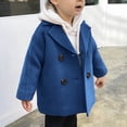 thumbnail image 5 of EnJoCho Boys Girls Winter Pe𝖺 Coat Dress Coats Notched Lapel Collar Double Breas𝗍ed Plaid Over Coats Long Jackets for Kids, 5 of 5