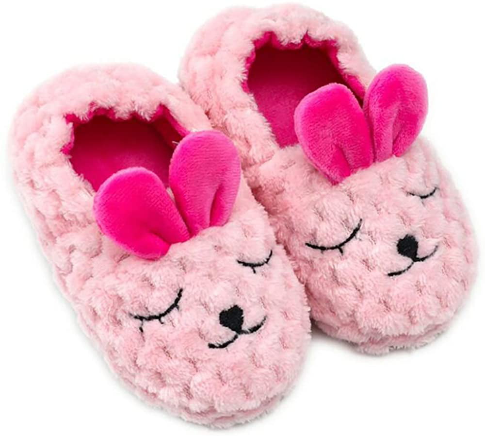 Efeng Baby Girls Boyss Soft Plush Slippers Animal Warm Winter Booties Indoor House Shoes Lightweight Socks Shoes Non-Slip Sole for Toddler 
