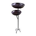 thumbnail image 1 of Soporte para bebedero de pájaros, comedero decorativo para pájaros, decoración resistente para jardín y césped. Marrón oscuro, 1 of 9