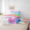 thumbnail image 6 of Homewish Cartoon Bowknot Monogrammed Twin Bedding Sets 7-Piece, Initial A Letter Bedding Comforter Set, Glitter Stars Rainbow Reversible Sheet Sets, Microfiber Bedroom Decor, 6 of 8