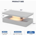 thumbnail image 4 of ARICOEASY LED Coffee Table with Storage Space, 43.3" Modern High Gloss Center Table with RGB LED Lights for Living Room, Grey, 4 of 7