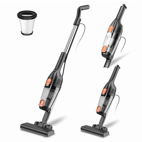 POWEART Corded Stick Vacuum Cleaner, 3-in-1 Lightweight Handheld Vacuum, 22.96ft Long Cord, HEPA Filter, 1L Dust Cup for Carpet, Hardwood Floor & Pet Hair