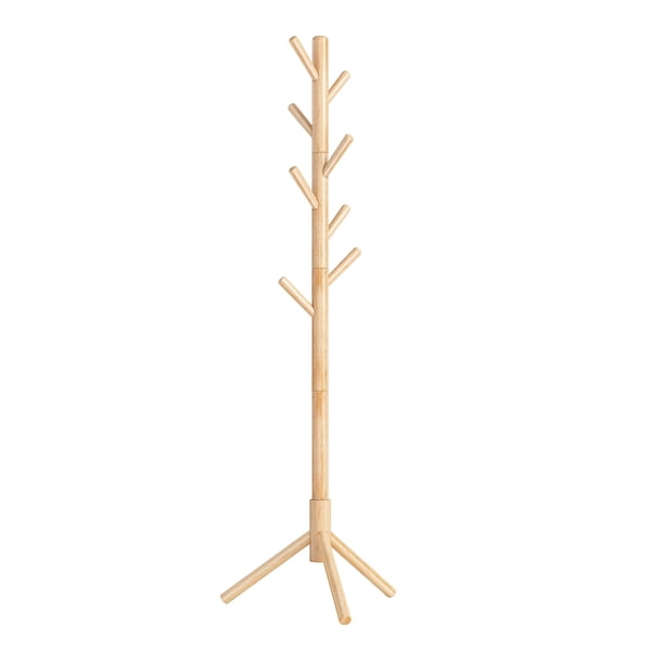 Perchero VASAGLE URCR004N01 de madera maciza 174,5 cm con 8 ganchos