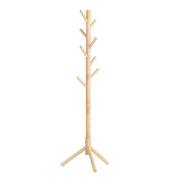 Perchero VASAGLE URCR004N01 de madera maciza 174,5 cm con 8 ganchos