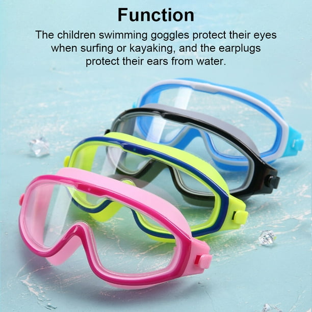 Kids Swimming Goggles Waterproof Protection With Earplugs Waterproof Children  Glasses Comfortable Kayaking Outdoor Water Sports Clear Eyeglasses Pink 