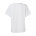 thumbnail image 5 of Elainilye Fashion Blouse for Women Casual Solid Button V Neck T-shirt Tops Blouse Basic Tops Shirt,White, 5 of 8