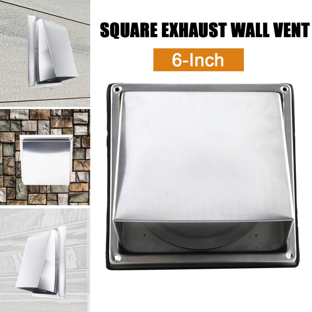 6 inch Wall Vent Cap Square External Extractor Exhaust Fan Vent Louvres