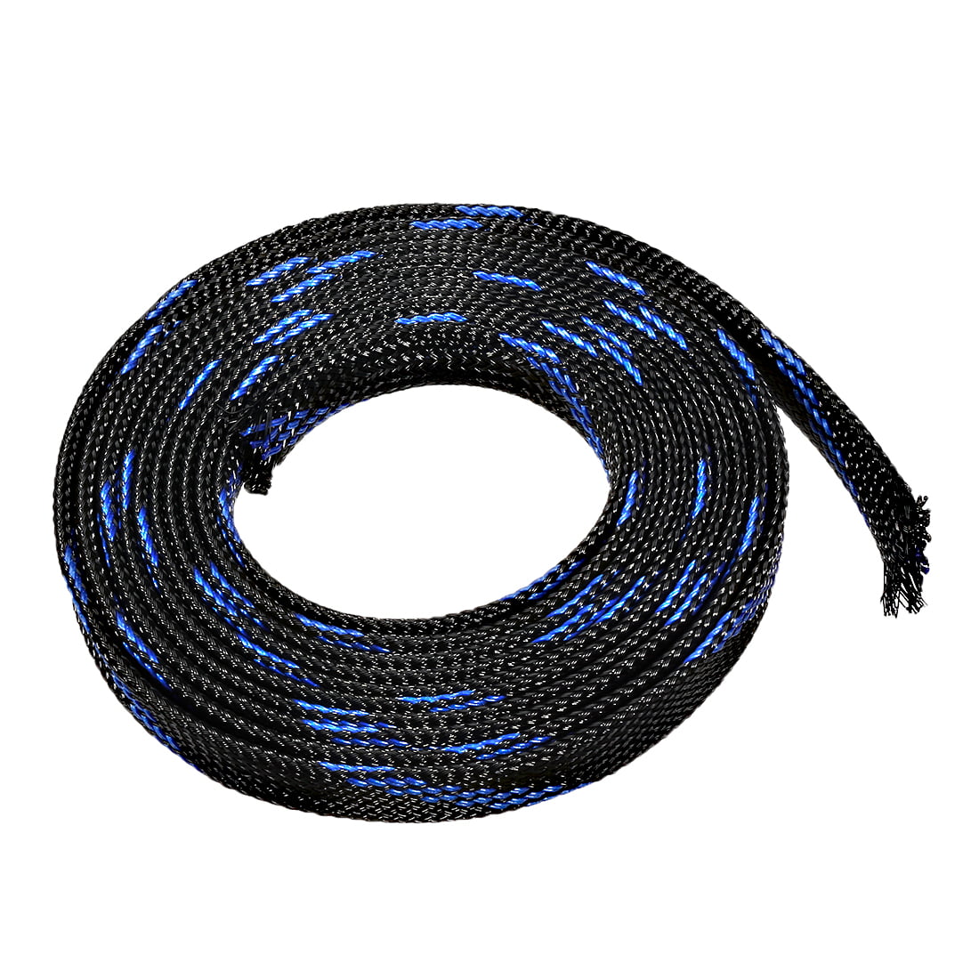 POLYESTER 6mm BRAIDED SLEEVING EXPANDABLE BLACK BRAIDED FLEXIBLE CABLE SLEEVING 2 Meters