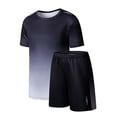 thumbnail image 2 of XINXIAOO Unisex Kids 2/3-Piece Activewear Set Athletic Crew Neck T-Shirt and Shorts Daily Casual Sports Outfit 6-7 Years, 2 of 4