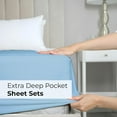 thumbnail image 7 of CGK Linens 6-Piece Extra Deep Pocket Sheet Set With Extra Matching Pillowcases - Queen Size Bed Sheets Fits 18"-24" Mattresses, Light Blue, 7 of 7