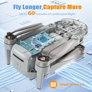 AUOSHI GPS Drone with 4K Camera for Adults Beginner,Upgraded EIS with Brushless Motor,Foldable FPV Quadcopter with Optical Flow, Follow Me, Smart Return Home,60 Mins Flight Time