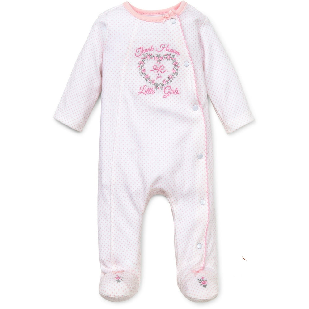 LTM Baby Thank Heaven For Little Girls Snap Front Footie Pajamas For Baby Girls Sleep N Play