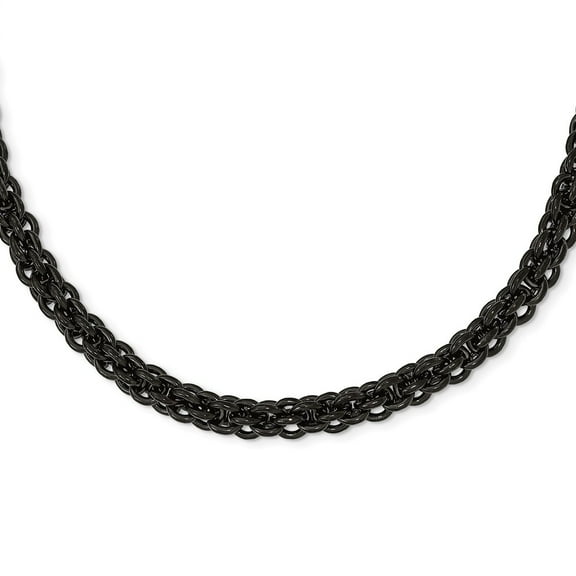 Primal Steel Stainless Steel Polished Black IP-plated 24-inch Necklace