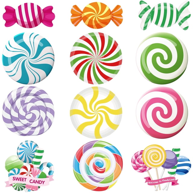 Decoraciones de papel Pasimy, 60 unidades, con forma de caramelo, 15 cm, para Navidad