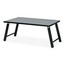 PJ Wood Folding Laptop Desk Tray Portable Bed Table for Computer Work, Black