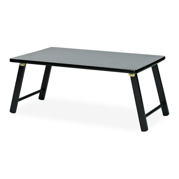 PJ Wood Folding Laptop Desk Tray Portable Bed Table for Computer Work, Black